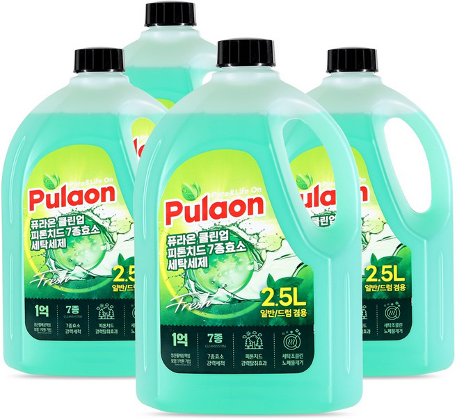 퓨라온 클린업 피톤치드 7종효소 세탁세제, 2500ml, 4개