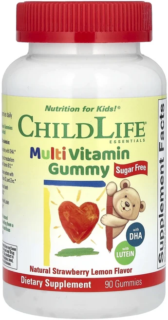 몸관리하세요 겨울입니다 ChildLife Essentials 종합비타민 구미젤리 무설탕 천연 딸기 레몬 구미젤리 90개 특별관리진행, ChildLifeEssentials종합비타민구미젤리무설, 1개 - 쿠팡