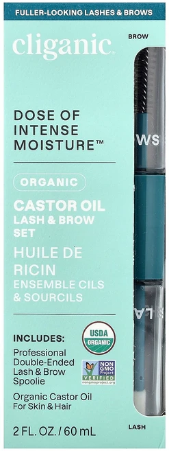 Cliganic Dose of Intense Moisture™ Castor Oil Lash & Brow Set 2 fl oz 60 ml, 59.147 ml, 1, 60ml - 쿠팡