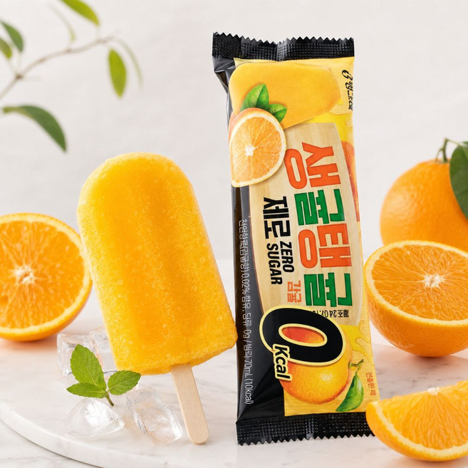 생귤탱귤제로 아이스크림바, 40개, 70ml