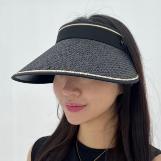 디베일 자외선차단 선캡 돌돌이 라탄 썬캡