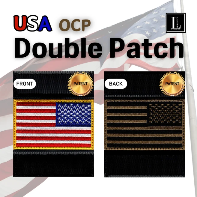 [USA] BLACK DOT DOUBLE PATCH 성조기 리버스 양면 패치, 1개, OCP - 쿠팡