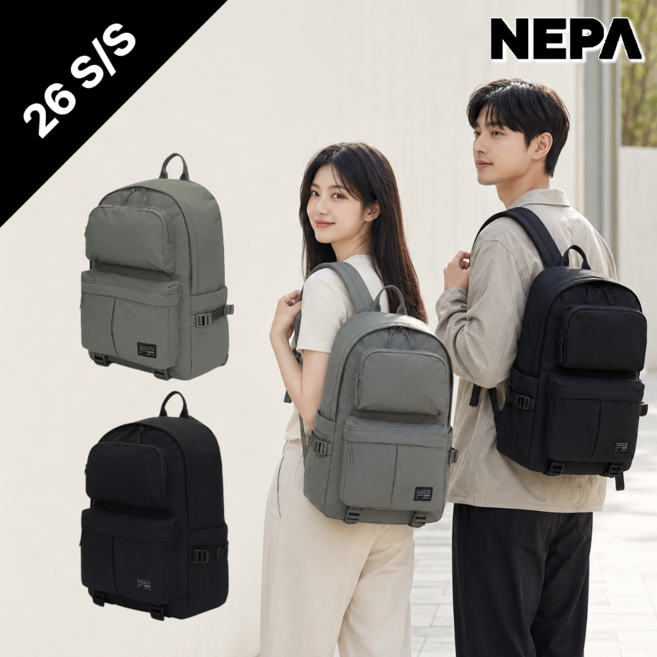 [백화점 홈쇼핑 정품] 네파 브리즈 아웃포켓 16L 백팩 7MC7524, 블랙(C01), 000, 블랙