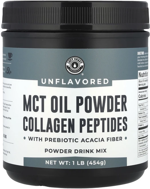 Left Coast Performance 프리바이오틱 아카시아 섬유소 함유 MCT 오일 분말 콜라겐 펩타이드 무맛 454g(1lb), LeftCoastPerformance프리바이오틱아카시아, 454g, 1개 - 쿠팡