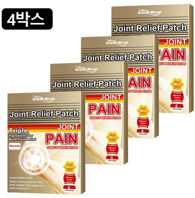 1+1 관절 완화 통기 케어 패치, 4박스, 6개입