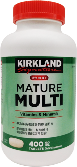 Kirkland 科克蘭 年長者綜合維生素錠, 1個, 400顆