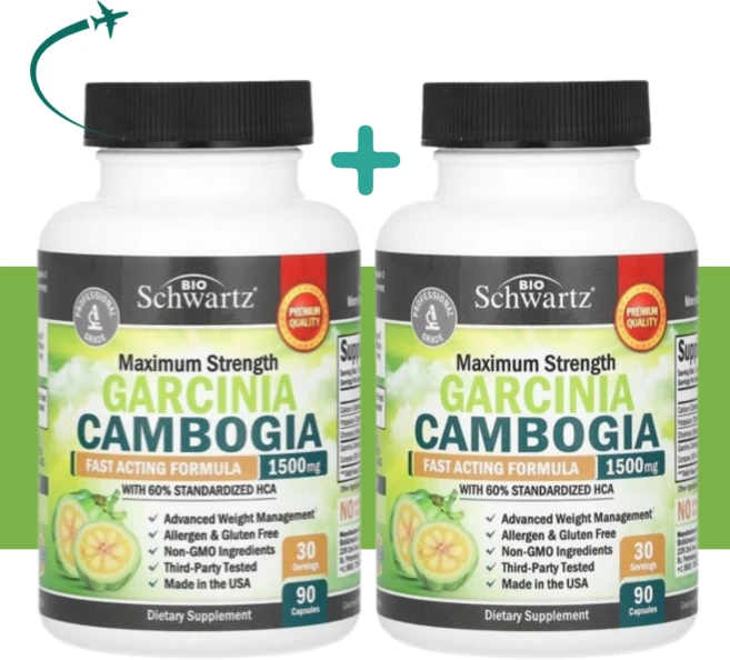 BioSchwartz 가르니시아 캄보지아 1500mg HCA 90캡슐 2병, 90정, 2개 - 쿠팡