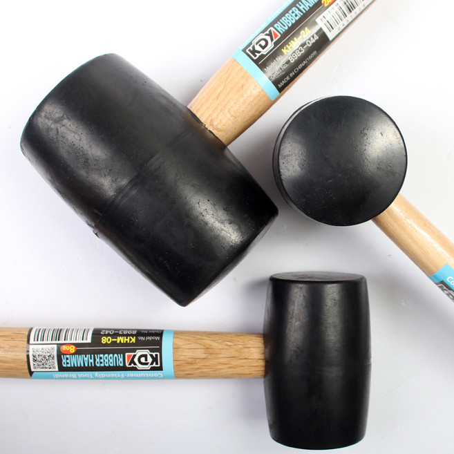 KDY 나무자루 타일시공 마루작업 층간소음방지 고무망치, 1개