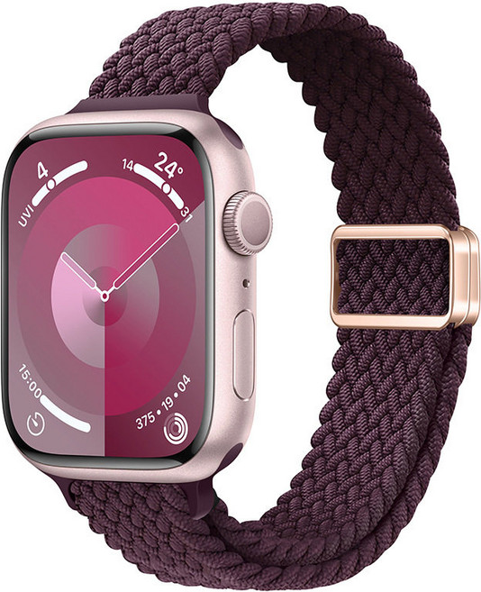 Fegwilde 애플워치 호환 슬림 마그네틱 브레이드 스포츠 루프 스트랩11 10 9 8 7 6 5 4 3 2 1 SE2/3 Ultra2/3, 체리