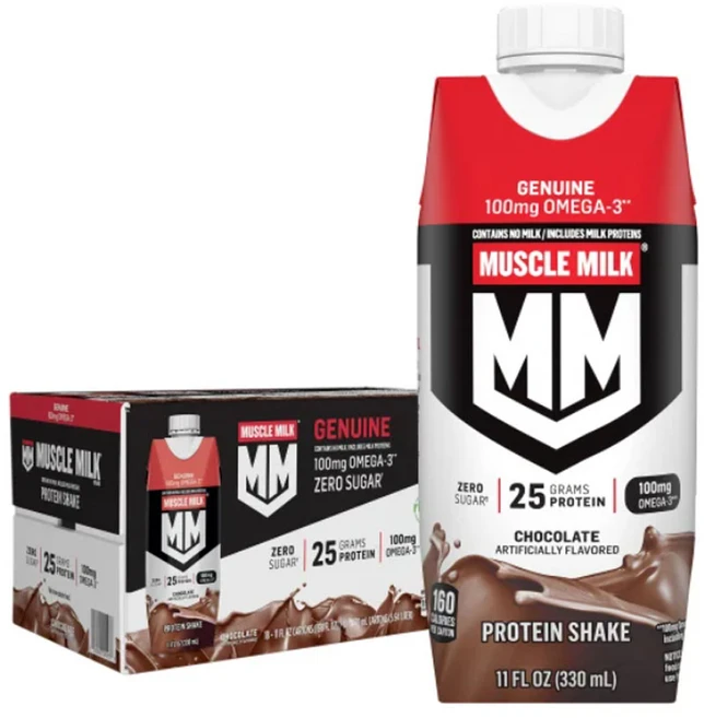 Muscle Milk Genuine 머슬 밀크 제뉴인 프로틴 쉐이크 초콜릿, 18개, 330ml - 쿠팡
