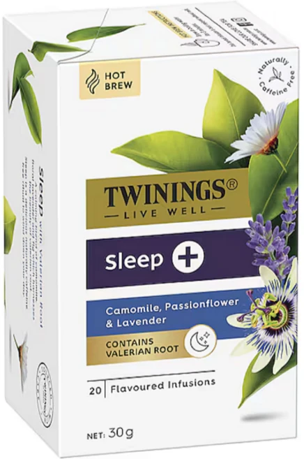 트와이닝 리브웰 슬립 카모마일 패션플라워 라벤더 티백 Twinings Live Well Sleep Tea Bags, 30g, 1개, 20개입 - 쿠팡
