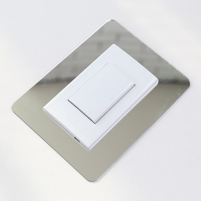 핸드팩토리 아크릴 미러 손 때 방지 인테리어 스위치 보호커버(부착형), 실버(부착형)