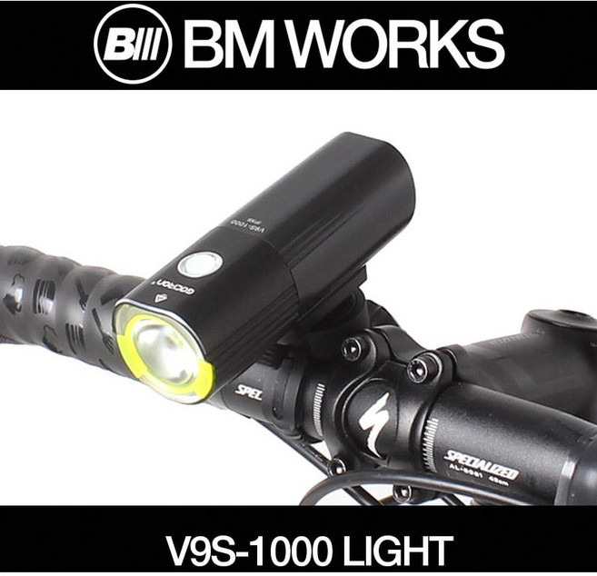 비엠웍스 V9S-1000 라이트 자전거 전조등, 1개