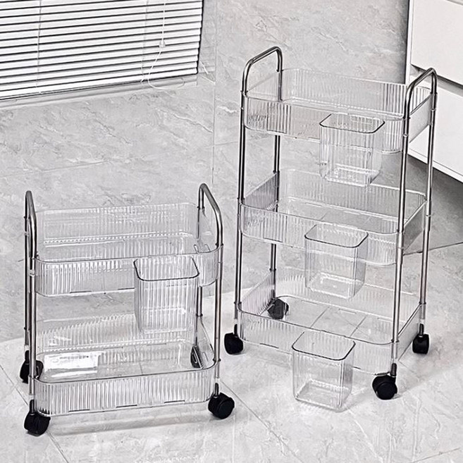 에버로즈 투명 아크릴 다용도 트롤리, 2단