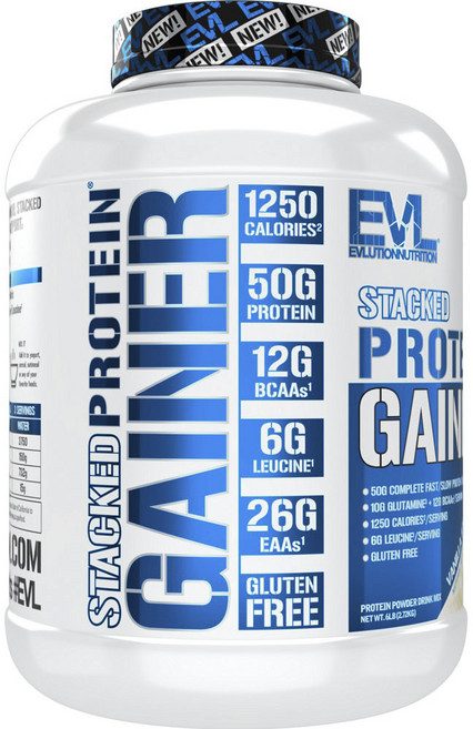 EVLUTIONNUTRITION Stacked Protein 增重蛋白粉 香草冰淇淋口味, 1個, 2.72kg