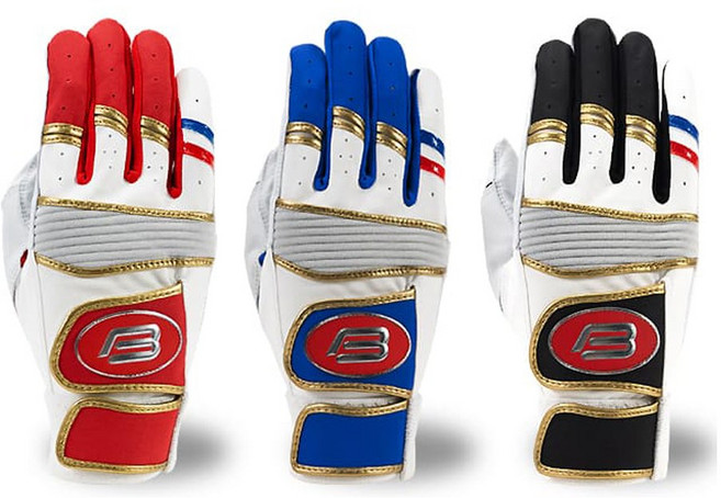 무료자수 BBK 프로 선수 지급용 야구 배팅장갑 양피 타자장갑 3색상 BG380, 레드