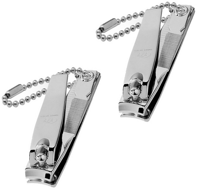 쓰리세븐 777 고리형 소형 손톱깍이 N-608FC 손톱깍기 발톱깍이 발톱깍기 손발톱 깍이, 2개