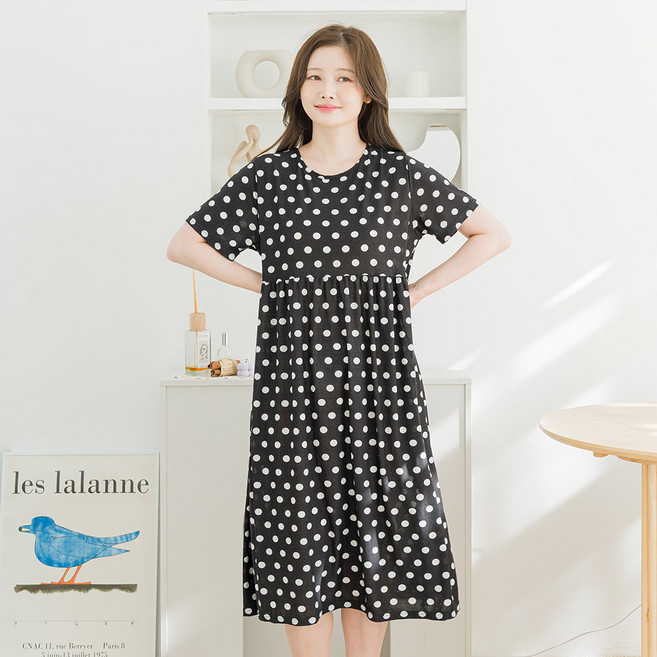 아킵 반팔원피스 데일리 홈웨어 냉감 드레스