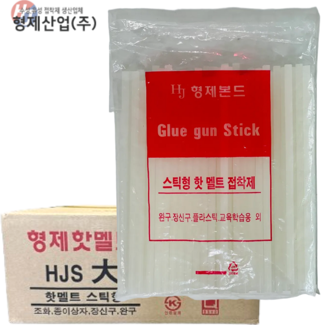 형제본드 핫멜트스틱 글루건 심 대 11mm 750g 1봉지, 2개