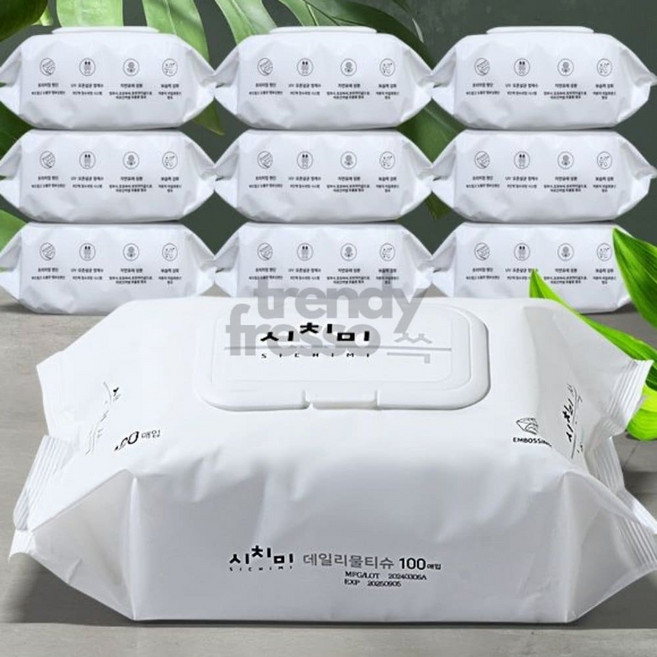 라포룸 물티슈 100매 10팩 차량용물티슈, 50g