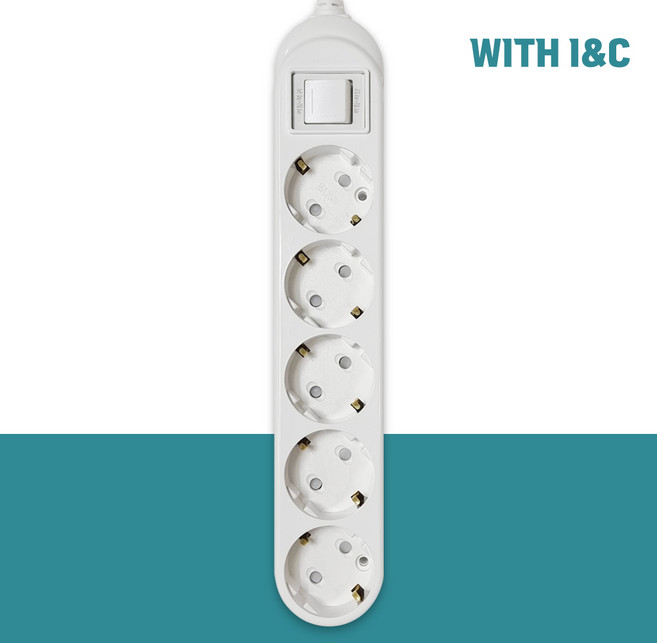 위드아이엔씨 국산 과부하차단 통합스위치 멀티탭 절전형 5구 WI-MC1051, 1개, 5m