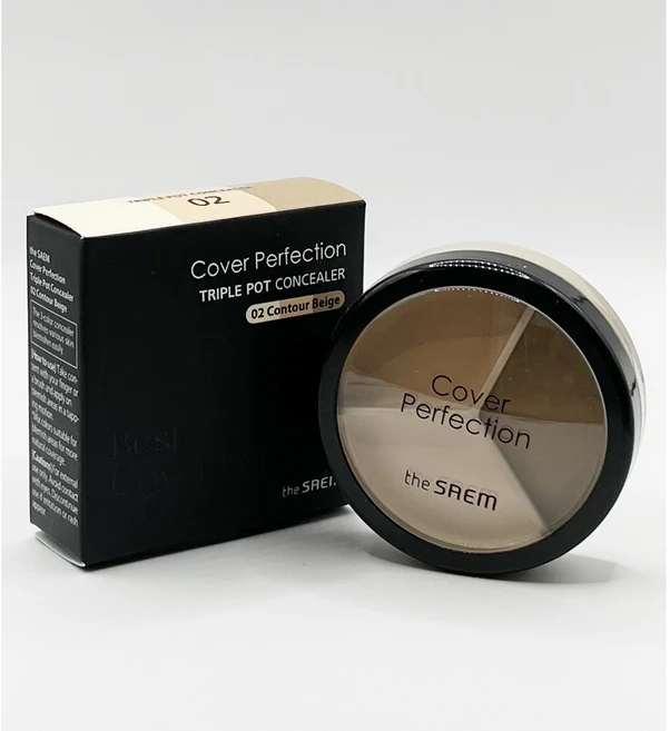 더샘 커버 퍼펙션 트리플 팟 컨실러 13.1g, 1개, 02 컨투어 베이지 - 쿠팡