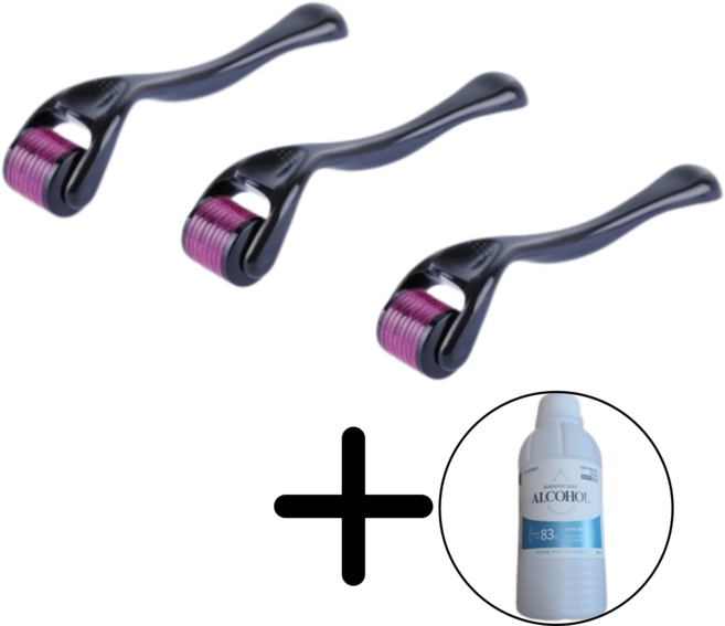 mts 더마롤러 일반형 0.50mm, [ MTS + 에탄올 ] 셋트상품, 3개