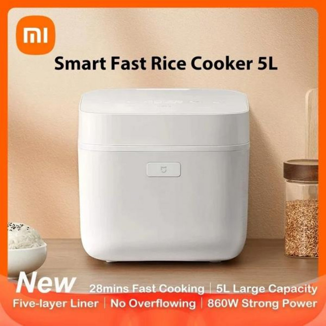 샤오미 미지아 스마트 전기 밥솥 주방 조리기구 붙지 않는 음식 워머 가전 제품 5L 220V, 영국