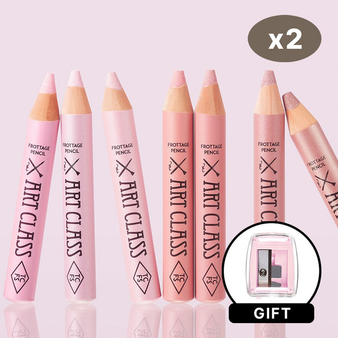 투쿨포스쿨 아트클래스 프로타주 펜슬 1+1 + 핑크 샤프너 증정, 1개, 9호 쉬어 누드, 10호 클래시 휘그, 전용 샤프너