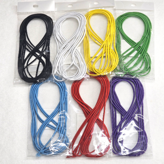 힘찬쇼핑_ 고탄력 좋은 탄성과 생활속에 다양한 용도로 사용되는 7색상 둥근고무줄 칼라고무줄 천연 고무 밴드 머리끈 만들기 부자재 둥근 2.8mm x 3000mm 천연고무줄, 보라고무줄, 1개