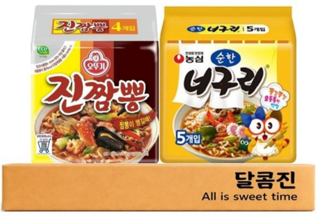 [달콤진] 진짬뽕 4P + 순한너구리 5P, 1세트