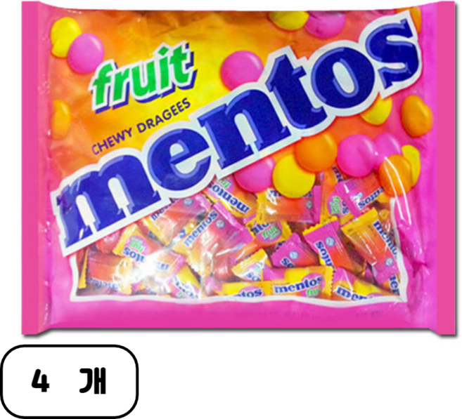 멘토스 푸르티 츄잉캔디, 810g, 4개