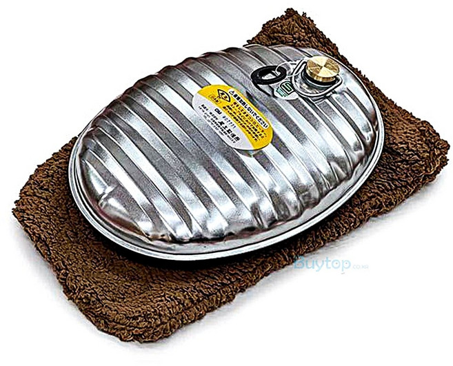 오노에 아연 유단포 브라운 커버 보온 물주머니 2.4L, 1개