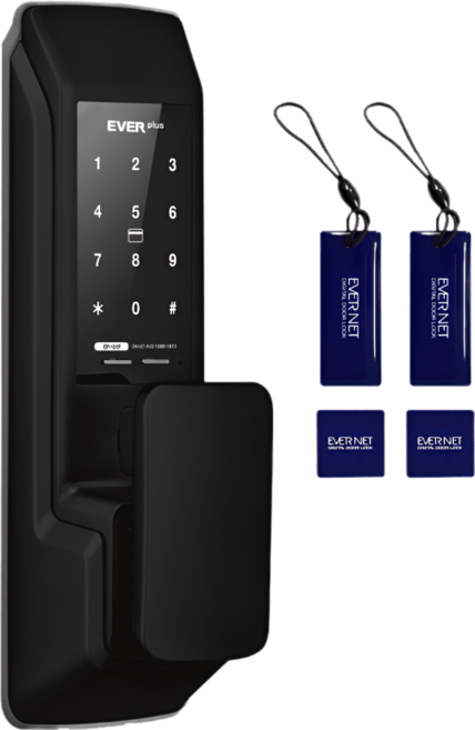 에버넷 무타공 푸시풀 도어락 에버플러스 EP-101 고객직접설치 (번호전용 카드 지문), 2. EP-101S(번호+카드)