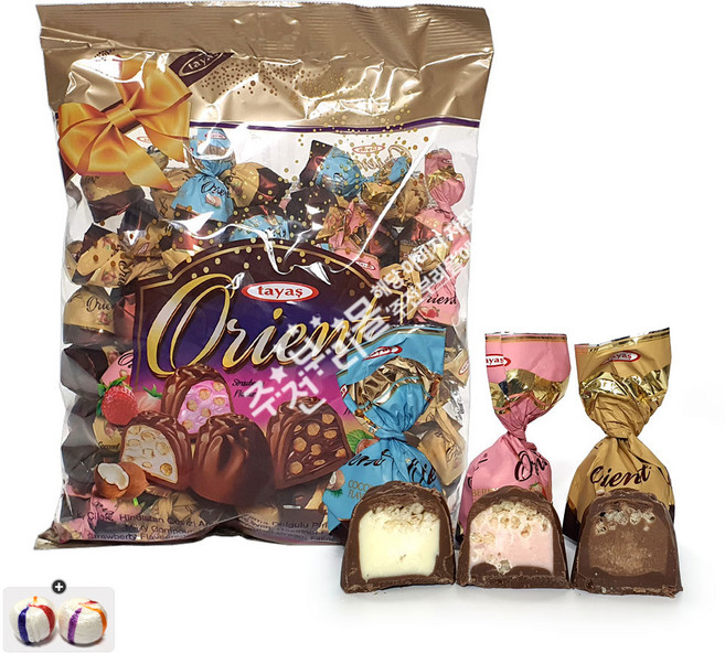 타야스 오리엔트 초콜릿(1000g) x 1봉+자색옥춘사탕 20g 세트, 1세트, 1kg
