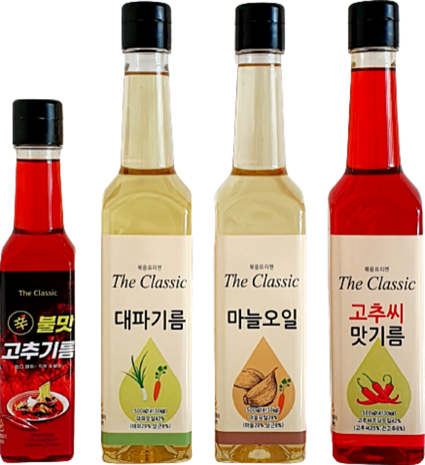 더클래식 건강요리유 4종 골라담기, 신불맛고추기름250ml+파기름500ml, 1세트, 750ml