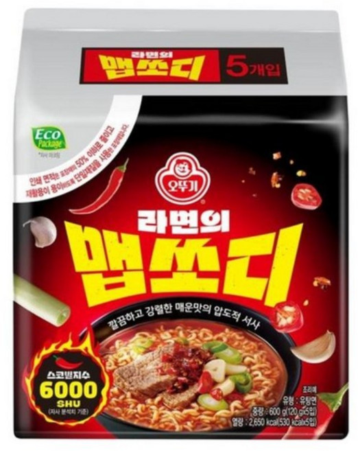 오뚜기 라면의 맵쏘디 5개입 8세트, 4개