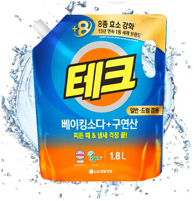 베이킹소다구연산 테크 액체세제 리필1.8L 일반드럼겸용, 1개, 1ml