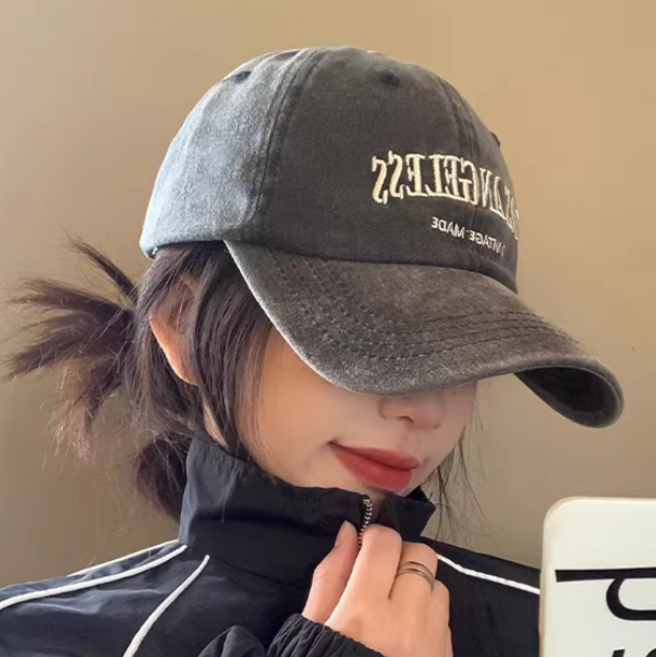2개 세트 [1+1] 빈티지 워싱 얼굴 작아보이는 여성 남성 공용 볼캡 야구 모자
