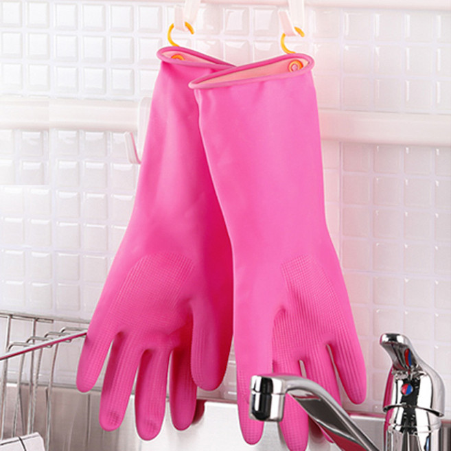 명진장갑 고리달린 걸이형 고무장갑 소/중/대 분홍 x 택일 1개 초특가, 소형, 소(S)