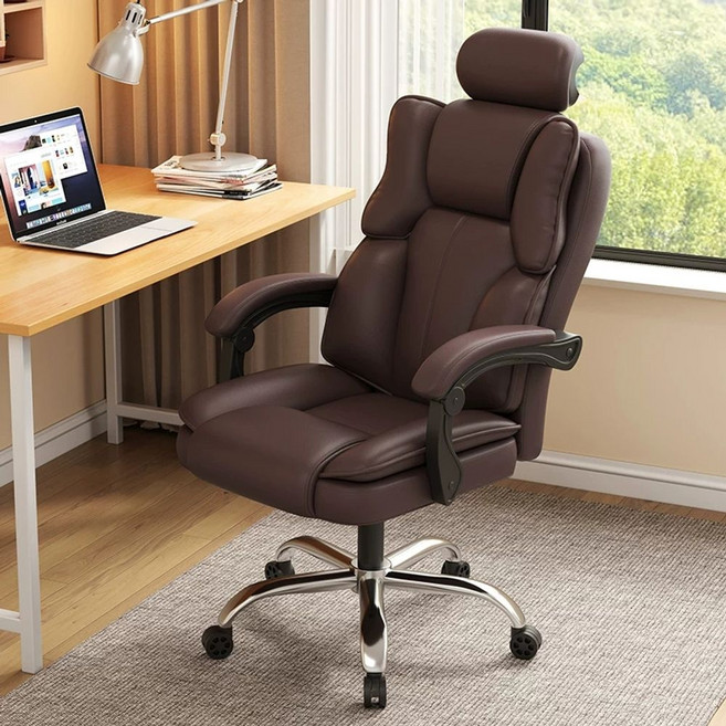 컴퓨터 의자 중역 바퀴 블랙 체어렉스 리클라이너 조절식, G. 갈색 발판