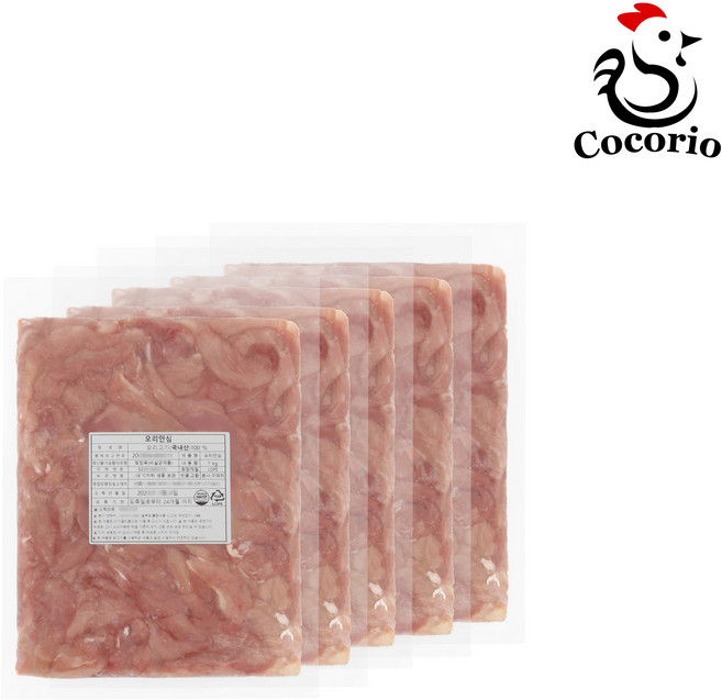 국내산 냉동 생 오리 안심 강아지 간식, 5개, 1kg