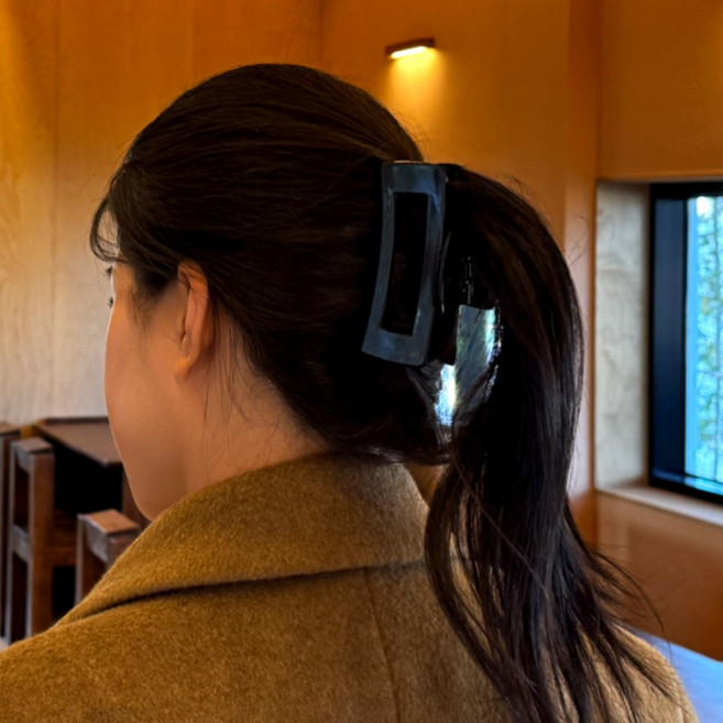 편한 머리정리 대형 실리콘 말랑집게핀 블랙