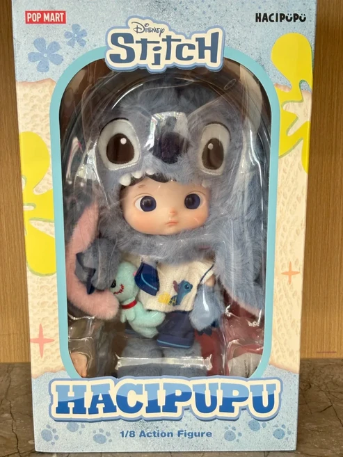 팝마트 하치푸푸 스티치 1/8 액션 피규어 및 펭귄 봉제 인형 블라인드 박스 귀여운 서프라이즈 크리스마스, 02 Stitch