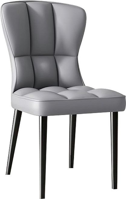 皮革餐椅 簡約時尚 柔軟坐墊, 靠背款-深灰色, 1件