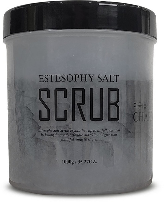 에스테소피 바디 스크럽 솔트솝 차콜 숯 1kg 찜질/미용소금/반신욕/사우나, 1개