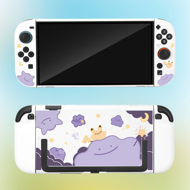 닌텐도 스위치2 포코피아 포켓몬스터 보호 케이스 세트 조이스틱 컨트롤러 보호용 메타몽 커버 Switch2, 1개, 6_NS2-포코피아 화이트 케이스, 단일 모델