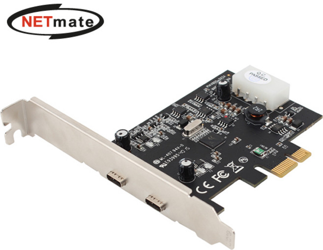 강원전자 넷메이트 U-1440 USB3.1 Gen1 2포트 PCI Express 카드(Type C)(VIA)(슬림PC겸용), 1