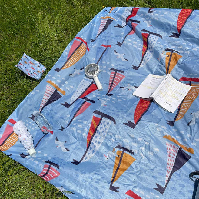 픽커스 경량 돗자리 여행용 방수 피크닉 매트, 오션플레이