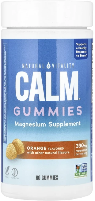 Natural Vitality CALM® 마그네슘 구미젤리 오렌지 330mg 구미젤리 60개(구미젤리 1개당 82.5mg), 1개, 60정 - 쿠팡
